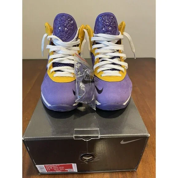 Nike Lebron 8 Lakers Purple Yellow Suede 2020 DC8380-500 Shoes Mens 10.5 w/Box - Picture 3 of 5